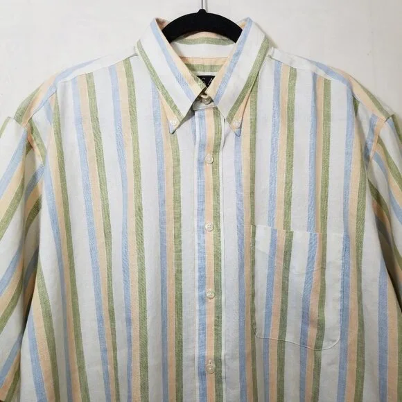 Jos A Bank Travelers Collection 100% linen striped - Picture 3 of 8